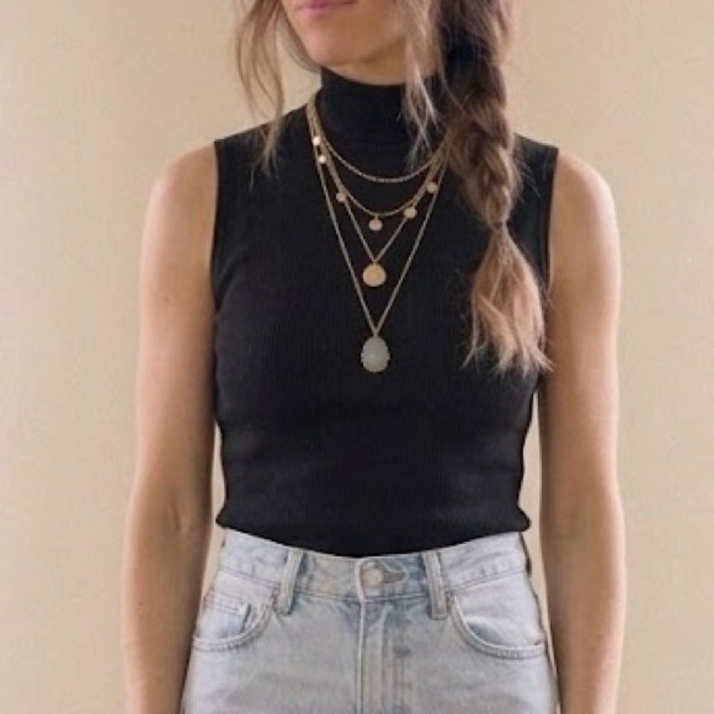Vintage J.A.C. Sleeveless Turtleneck Blouse